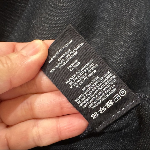 Theory Shift Dress Women L Blue Navy Striped Short Sleeve Mock Neck Classic - Picture 7 of 8